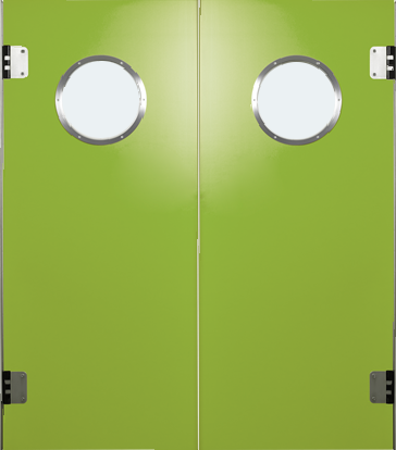 PE trafficdoor Grothaus green double door