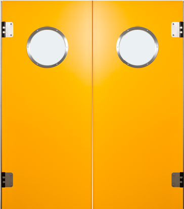 PE swingdoors Grothaus orange double door