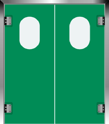 PE swingdoors Grothaus green
