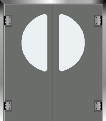PE swingdoors Grothaus grey double door